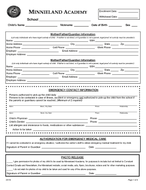 Minnieland Application Form