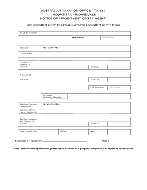 Appointment of Tax Agent Form Ato