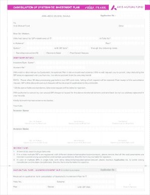 Axis Sip Cancellation Form