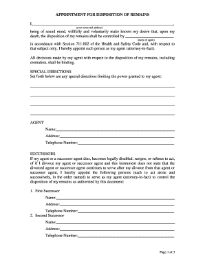 Texas Disposition Form