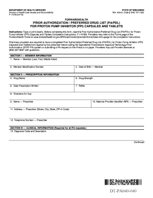  Wisconsin Authorization Pdl Pa Form 2015-2024