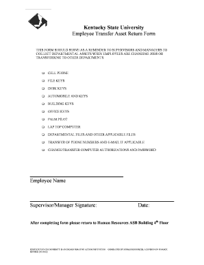 Asset Return Form