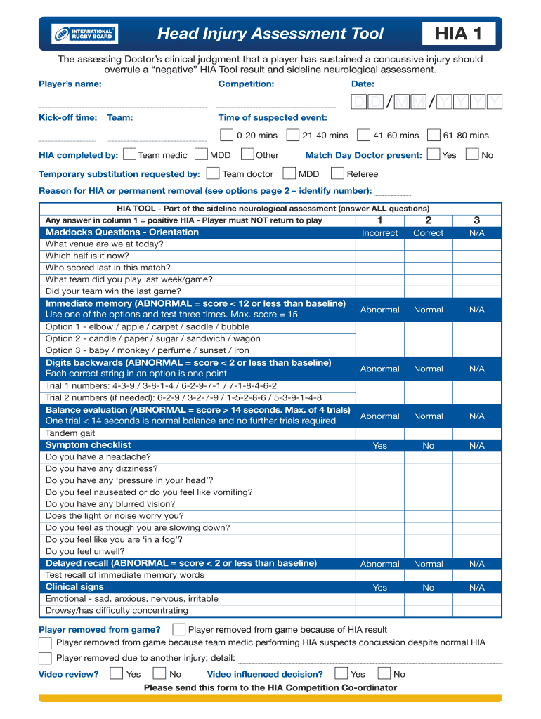 Hia 1 Form