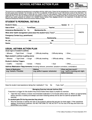 SCHOOL ASTHMA ACTION PLAN Smmornington Catholic Edu Au%2fgetdocument  Form