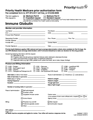 Priority Health Authorization Form