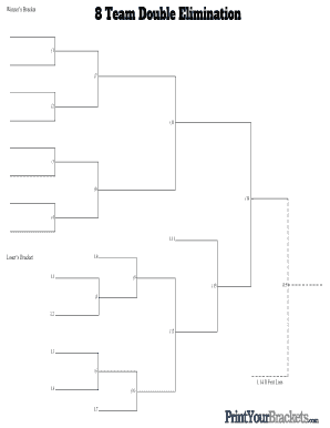 8 Team Double Elimination Bracket  Form