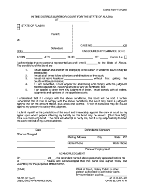 Cr 225 Unsecured Bond  Form