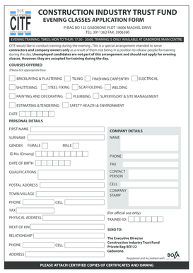 Citf Application Form