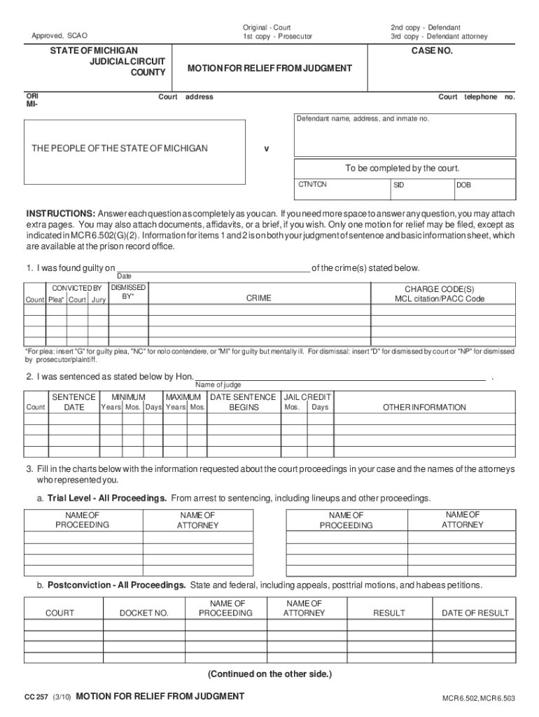  Motion for Relief from Judgment 6 500 Michigan State Appellate 2010