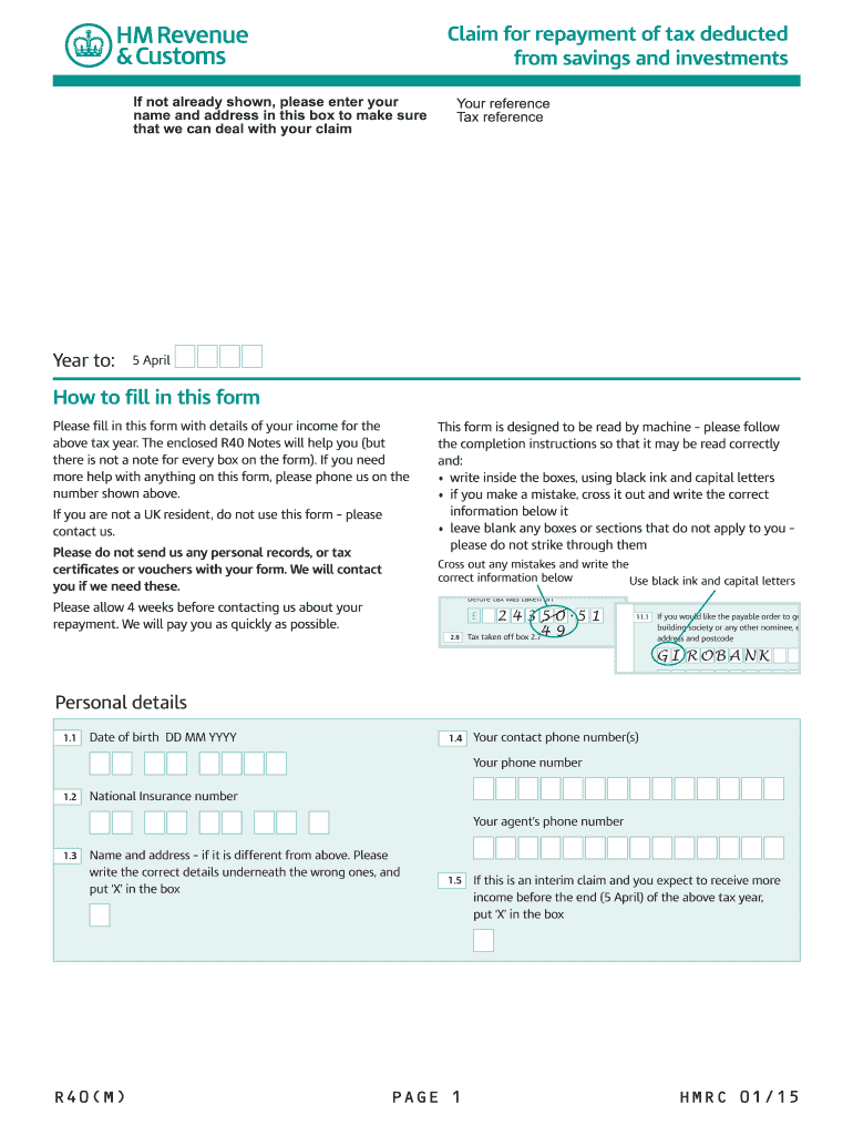  R40 Form 2015