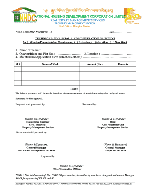 Technical Sanction Format