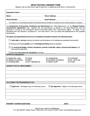 Sample Hoa Architectural Request Form