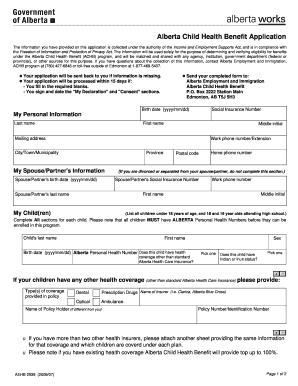 Child Health Application Form