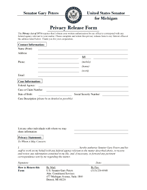 Senator Gary Peters  Form