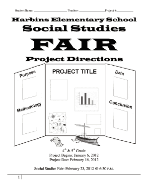 Social Studies Fair Board Layout  Form