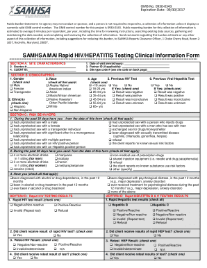  SAMHSA MAI Rapid HIVHEPATITIS Testing Clinical Information Form Integration Samhsa 2017