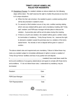 Sample House Rules for Group Homes  Form