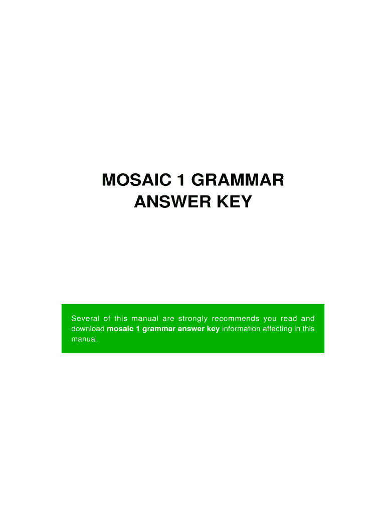 Get and Sign Mosaic 2 Listening and Speaking Answer Key 2015-2022 Form