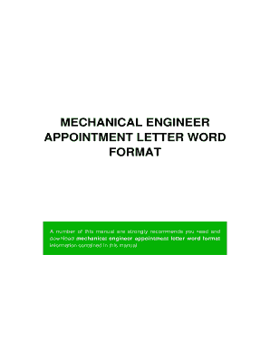 Offer Letter for Mechanical Engineer  Form
