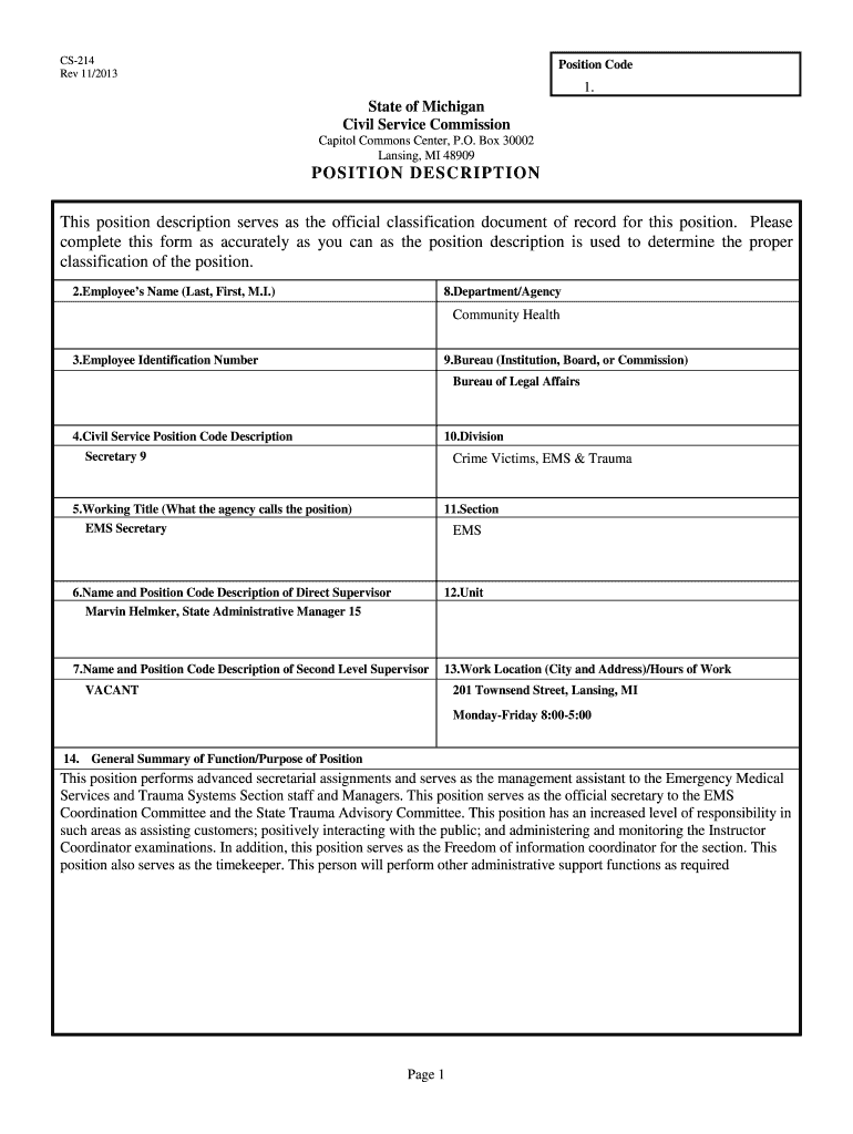 Position Description Form