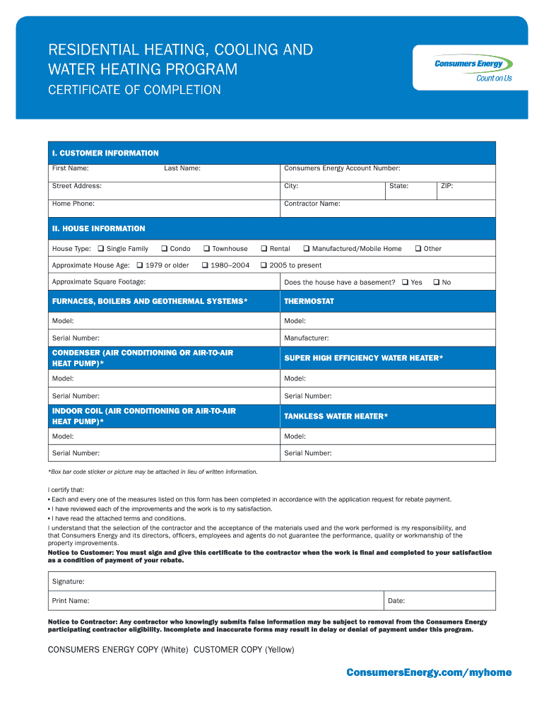  Consumers Energy Certification of Completion 2015-2024