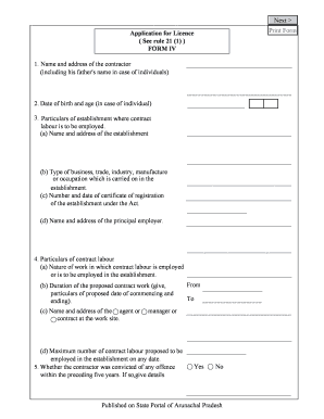 Application for Licence  Form