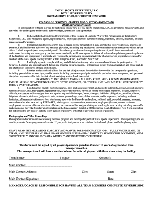 Release of Liability Waiver Form