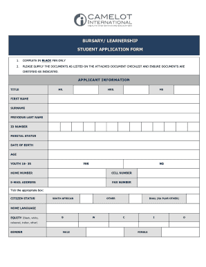 Camelotintenationallearnerships Form