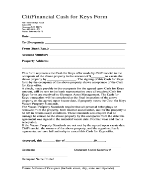 Cash for Keys Letter  Form