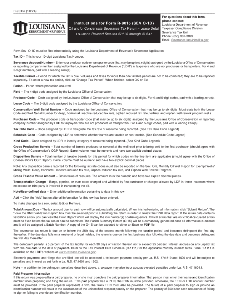  Louisiana Oil Severance Tax Return 2025-2026