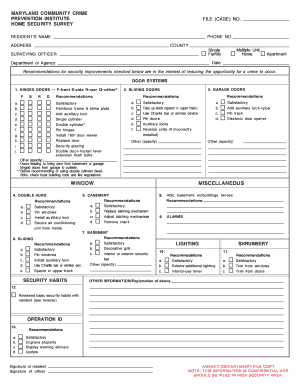 Security Survey MDLE Net Dpscs State Md  Form