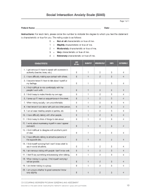 Social Interaction Anxiety Scale PDF  Form