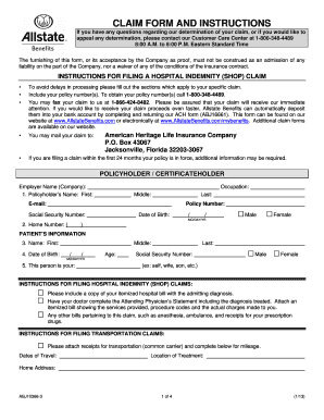  Hospital Indemnity Claim Form 2013