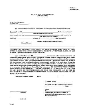 Lien Waiver Form