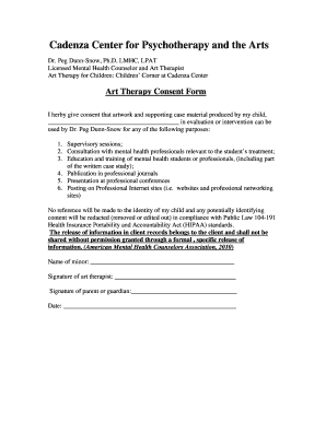 Art Therapy Consent Form