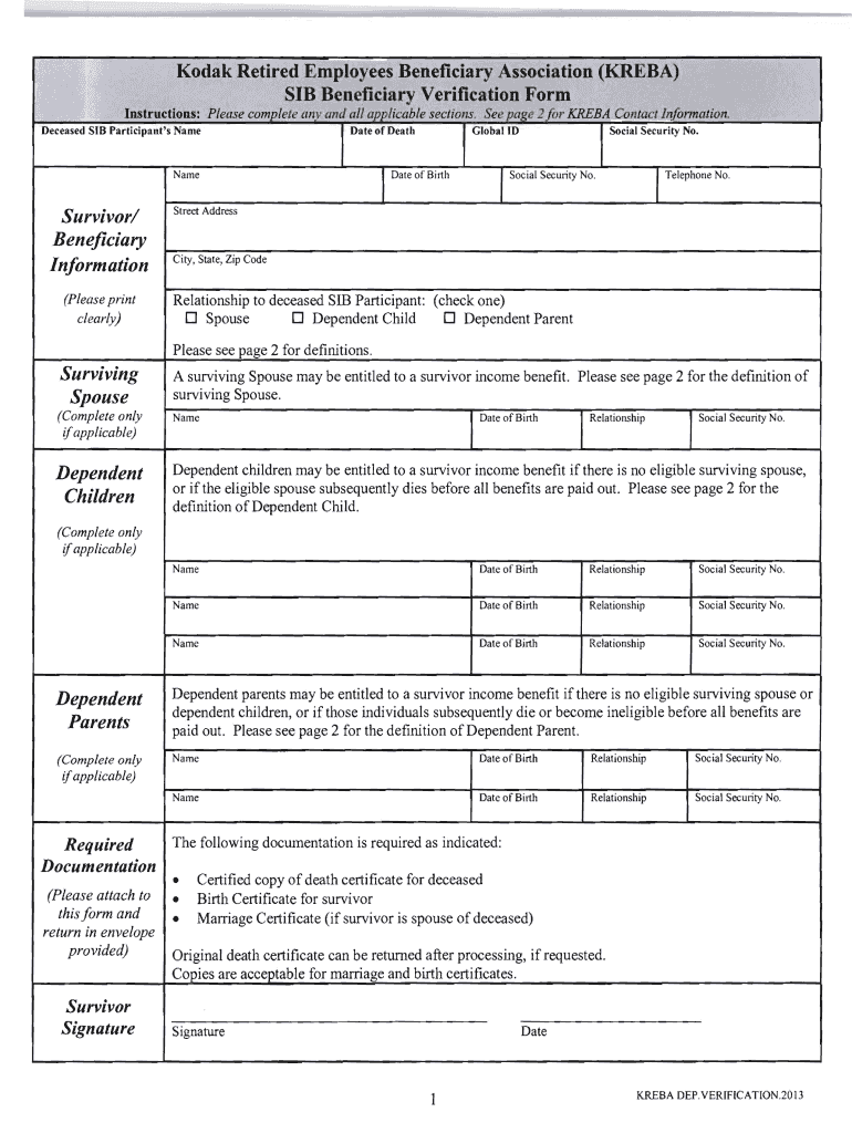  Kodak Retired Employees Beneficiary Association K Reba Com 2013-2024