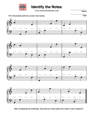 Identify the Notes Answer Key  Form