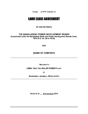 Land Lease Agreement in Bangladesh  Form