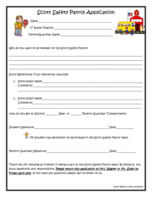 Scott Safety Patrol Application Naperville203  Form