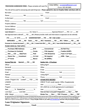 Processing Loan Submission Form