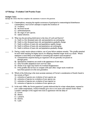 Ap Biology Practice Exam PDF  Form