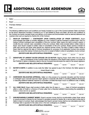 Additional Clause Addendum  Form