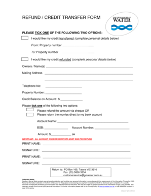 Refund Request Form Goulburn Murray Water