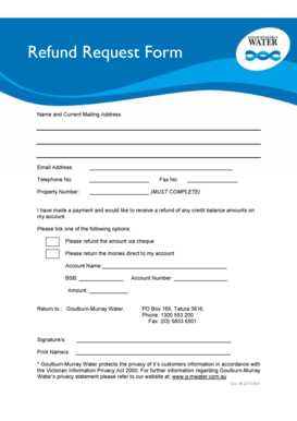  Refund Form Template 2010-2024