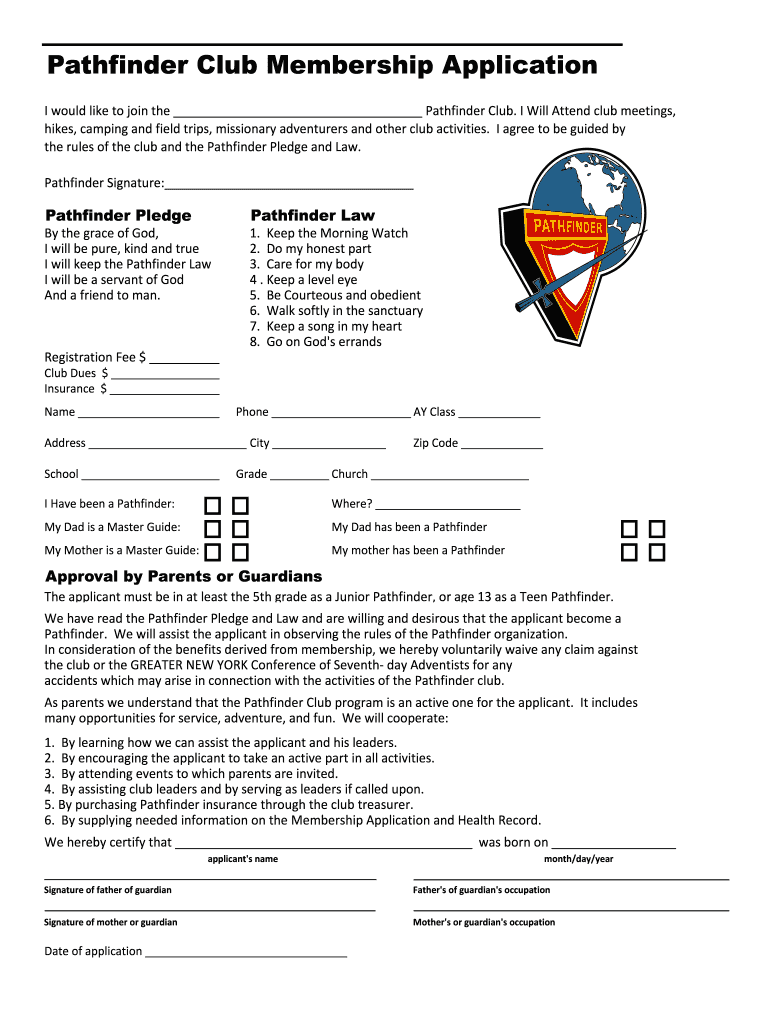 Pathfinder Application Form