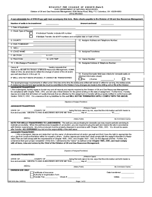  Change of Owner Form 7 PDF 238Kb Ohio DNR Division of Oil 2012
