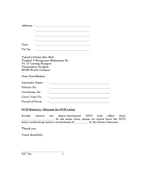 Ncb Certificate Request Letter Format
