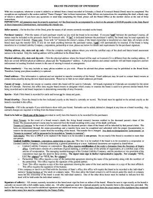 Colorado Brand Transfer  Form