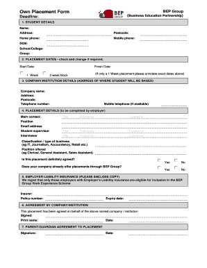 Sweyne Park School Work Experience Online Forms