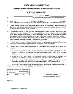 Contoh Surat Declaration Letter  Form